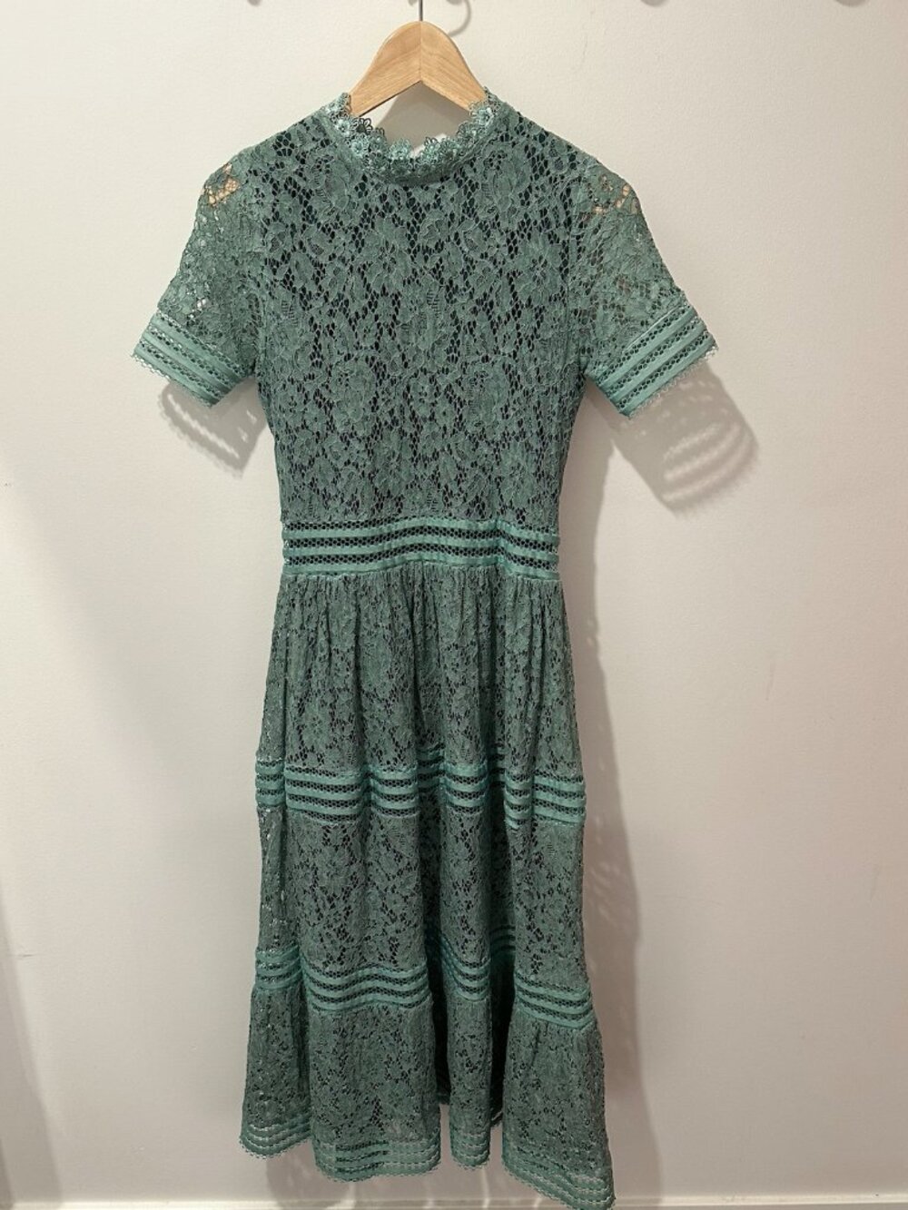 Baltic Born Lace Green Midi Wedding Guest Dress π Size S - Picture 2 of 10